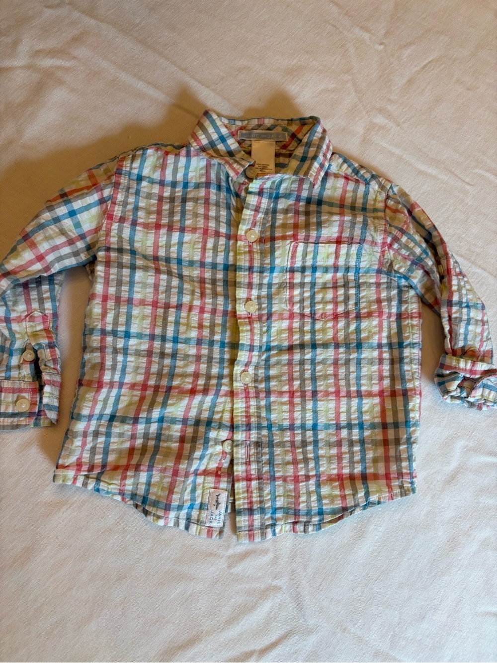 Janie and Jack Multicolor Plaid Button-Front Shirt